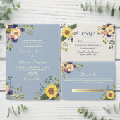 Sonnenblume Rustikale dusty Blue Wedding retten da Save The Date (Personalisiere diese Kollektion eines unabhängigen Creators.)