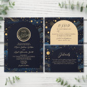Boho Celestial Night Wedding RSVP Card (Personalisiere diese Kollektion eines unabhängigen Creators.)
