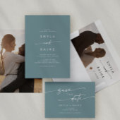 Boho Chic Seafoam Aquamarine Menü Auswahl RSVP Kar