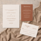 Boho Chic Terracotta Foto Hochzeit Einladung (Personalisiere diese Kollektion eines unabhängigen Creators.)