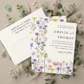 Boho Save the Date Wildblume & Foto Postkarte (Personalisieren Sie die Kollektion dieses unabhängigen Creators. Test)