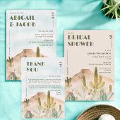 Boho Desert Cactus Arizona Hochzeit in Urlaubsort Save The Date