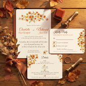 Boho-Terrakotta-Wildblumen-Hochzeits-QR-Code-Detai Begleitkarte