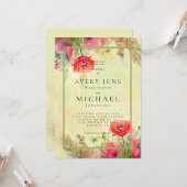 Boho Watercolor Poppies Wedding Gästebuch