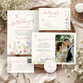 Budget Boho Wildblumen Hochzeitsprogramm