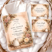 Boho Neutral A Baby Is Brewing Shower Baby Shower Serviette