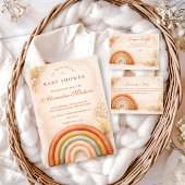Boho-Neutrale Rainbow-Baby-Party Einladung
