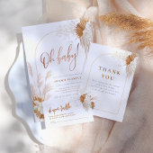 Boho Pampas Grass Arch Sage Green Baby Dusche Einladung