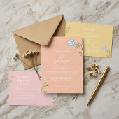 Boho Retro Floral Groovy Feste Hochzeit Einladung