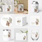 Boho Rustic Nature Botanical Custom Brautparty Weinglas Ohne Stiel