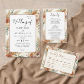 Boho Pampas und Florales gefaltetes Hochzeitsprogr Programm (Personalisiere diese Kollektion eines unabhängigen Creators.)