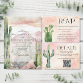 Watercolor Wüste Cactus QR Code Hochzeitdetails Begleitkarte (Personalisiere diese Kollektion eines unabhängigen Creators.)