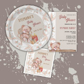 Boho Teddy Bear Baby Shower Pappteller