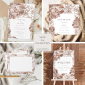 Elegant Mocha Brown Floral Wedding Einladungsbanderole