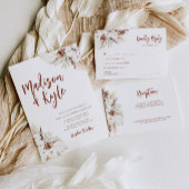 Boho terracotta pampas grass brunch & bubbly einladung