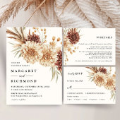 Boho Terracotta Vintage Blumenhochzeit Serviette