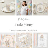 Whimsical Rabbit Watercolor Stripe Runder Aufkleber