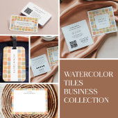 Boho Warm Pastel Tiles Pottery Clay QR CODE Visitenkarte