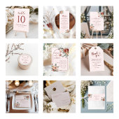 Elegant im Herbst Rosa Töne Hochzeit Runder Aufkleber