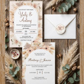 Eleganter Bogen Boho-Pampasgras-Empfangstisch Serviette