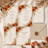 Boho Wild Terrakotta-Garten Save the Date Einladung