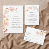 Modern Blush Floral QR Code All In One Wedding Einladung (Personalisiere diese Kollektion eines unabhängigen Creators.)