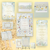 Boho Wildblume Rustic Green Wedding Program Fächer