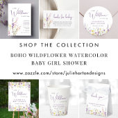 Boho Wildblume Watercolor Babydusche Willkommen Acrylschild