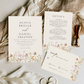 Wildblume Boho Cream UAWG QR Code Hochzeit Begleitkarte