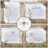 Boho Wildblumen Modern Blue Wedding Vielen Dank Dankeskarte