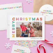 Bold Colorful Merry Christmas Geschenkanhänger