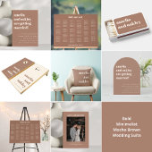Bold Minimalist Mocha Brown Retro Custom Wedding Kissen