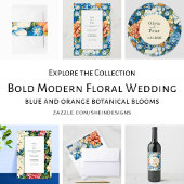Chic Bold Floral Wedding Weinetikett