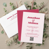 Bold Retro Bright Viva Magenta Wedding Address (Personalisieren Sie die Kollektion dieses unabhängigen Creators. Test)