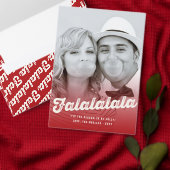 Falalala Gold Ombre Script Weihnachts-Multi-Foto Geschenkpapier (Personalisiere diese Kollektion eines unabhängigen Creators.)