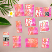 Minimalistische, rosa und orangefarbene, kalte Hoc Einladung