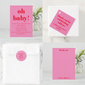Fett rosa Red Modern Fun Custom Baby Dusche Serviette