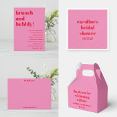 Fett rosa Rot Moderner Spaß Custom Brautparty Runder Aufkleber