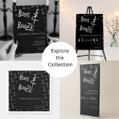 Boos und Booze Halloween-Party Schwarzweiß Quadratischer Aufkleber