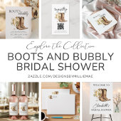 Elegante Stiefel und Bubbly Bridal Dusche Einladun Magnet