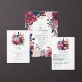 Hochzeitsfeier mit Burgund, Navy und Blush Tischnummer (Personalisiere diese Kollektion eines unabhängigen Creators.)