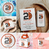 Geborenes 2-Ball-Basketball 2. Party zum Geburtsta Pappteller