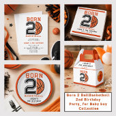 Geborenes 2-Ball-Basketball 2. Party zum Geburtsta Button