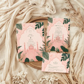 Botanische Elegant-islamische Hochzeit Save The Date