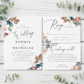 Fall Botanical Wedding | Watercolor Berry Leaves Programm (Personalisiere diese Kollektion eines unabhängigen Creators.)