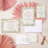 Botanische Daisy Peony Blume Engagement Partei Einladung (Personalisiere diese Kollektion eines unabhängigen Creators.)