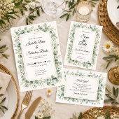 Botanische Eukalyptus-Hochzeit Save The Date