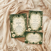 Botanisch grüne himmlische Hochzeit Save The Date