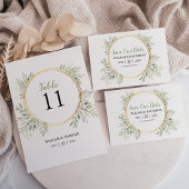 Elegante Grünflächen und Goldrahmen Hochzeitsrabat RSVP Karte