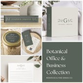 Elegant Green & Cream Botanical Namensplakette